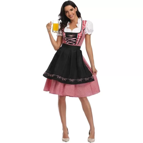 IDOPIP Oktoberfest Costumes Women German Dirndl Dresses for Oktoberfest Bavarian Halloween Dress Cosplay Beer Carnival OutfitBlack  Apron