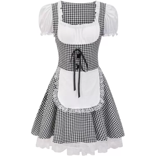 IDOPIP Oktoberfest Costumes Women German Dirndl Dresses for Oktoberfest Bavarian Halloween Dress Cosplay Beer Carnival OutfitGray 1pc Dress