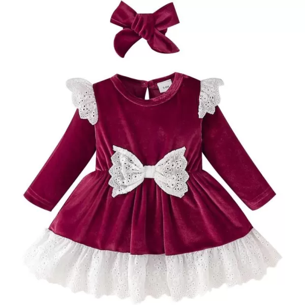 Wine Red - Lace Bow