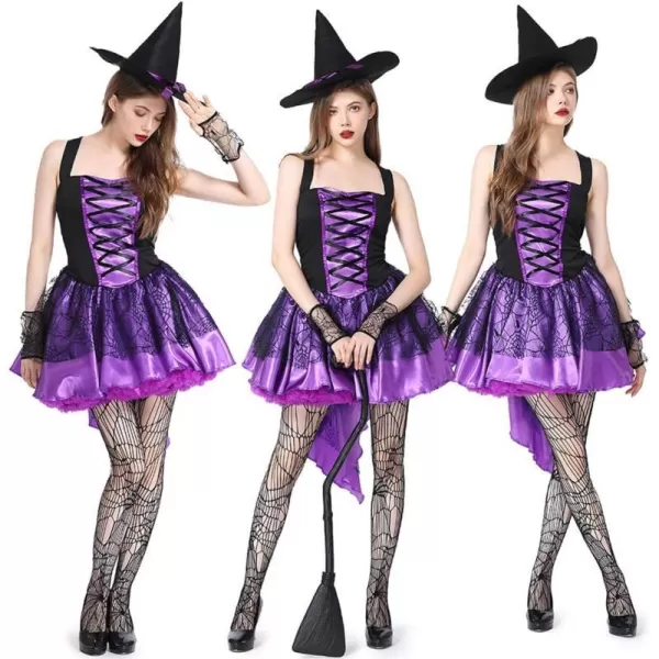 IDOPIP Witch Costume for Women Halloween Costume Witch Dress Hat Wristbands 3PCS Adult Witch Dress up Cosplay for Photo ShootIDOPIP Witch Costume for Women Halloween Costume Witch Dress Hat Wristbands 3PCS Adult Witch Dress up Cosplay for Photo Shoot