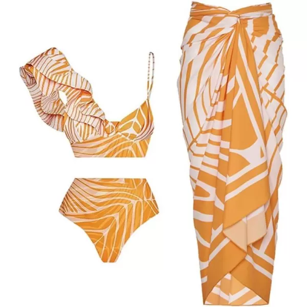 Orange Print 3pcs