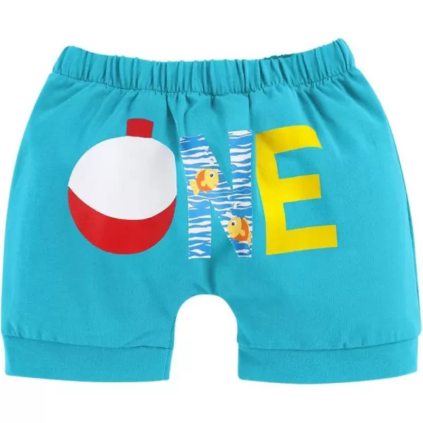 Infant Baby Boys Summer Shorts Bottoms Fishing Dinosaur Diaper Cover Pants First Birthday Cake Smash Outfit Photo Prop001 Lake Blue Fishing