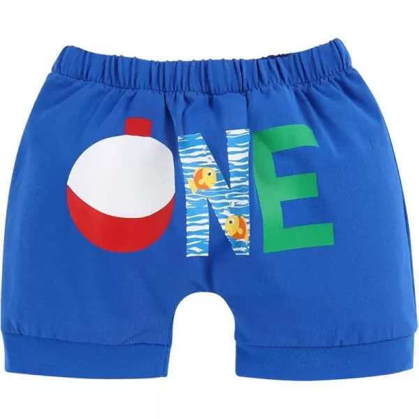 Infant Baby Boys Summer Shorts Bottoms Fishing Dinosaur Diaper Cover Pants First Birthday Cake Smash Outfit Photo Prop001 Royal Blue Fishing