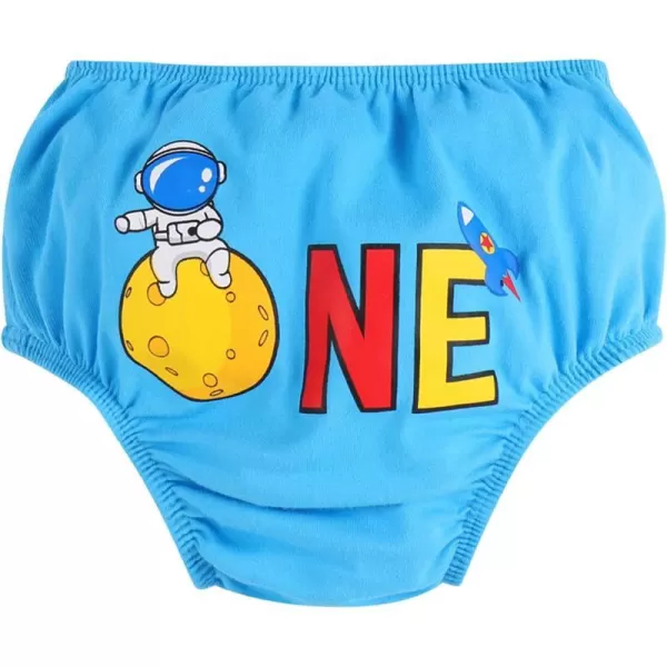 Infant Baby Boys Summer Shorts Bottoms Fishing Dinosaur Diaper Cover Pants First Birthday Cake Smash Outfit Photo PropBlue Astronaut