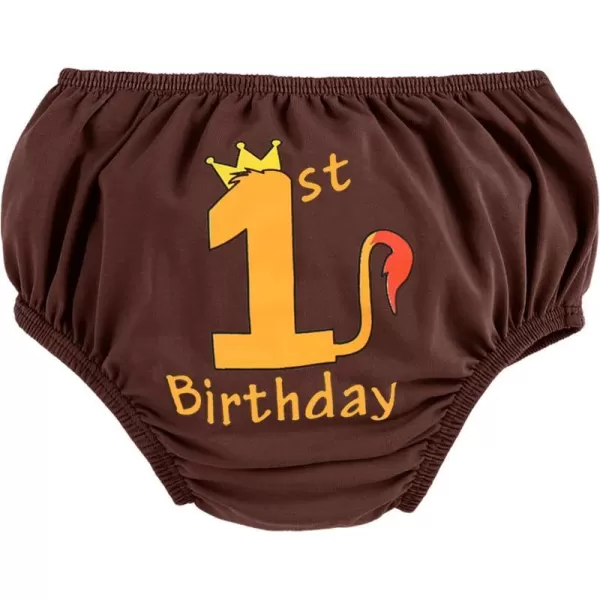 Infant Baby Boys Summer Shorts Bottoms Fishing Dinosaur Diaper Cover Pants First Birthday Cake Smash Outfit Photo PropCoffee Lion