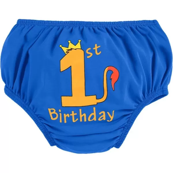 Infant Baby Boys Summer Shorts Bottoms Fishing Dinosaur Diaper Cover Pants First Birthday Cake Smash Outfit Photo PropRoyal Blue Lion