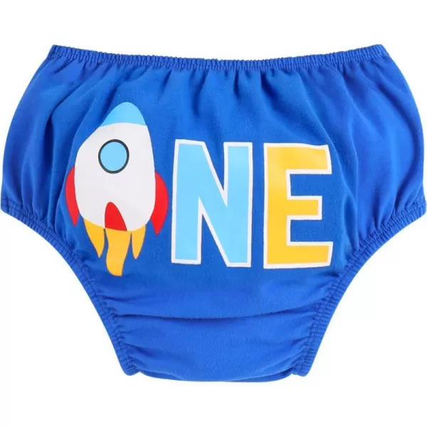 Infant Baby Boys Summer Shorts Bottoms Fishing Dinosaur Diaper Cover Pants First Birthday Cake Smash Outfit Photo PropRoyal Blue Rocket