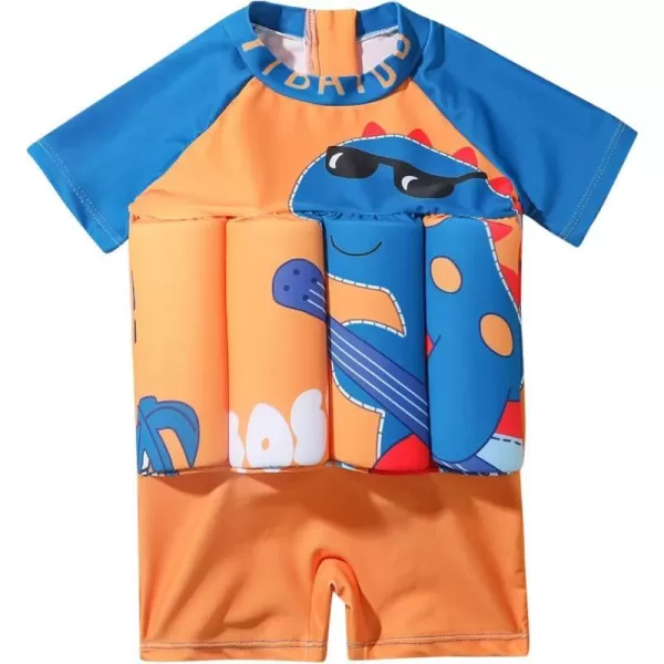 Kids Boys Girls Floatation Swimsuit with Adjustable Buoyancy Baby Float Suit Swim Vest One Piece Swimwear Bathing SuitOrange Dinosaur  Guitar