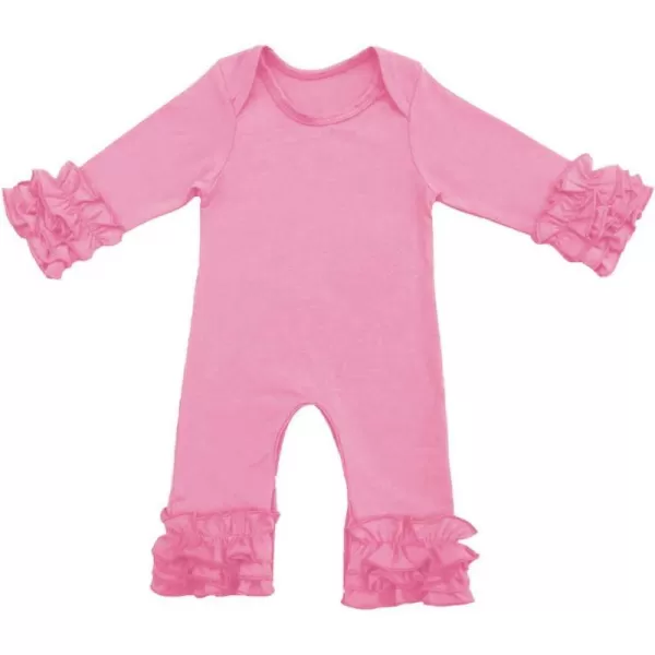 Toddler Baby Girl Icing Ruffle Jumpsuit Pants Long Sleeve Romper Birthday OutfitPink 2