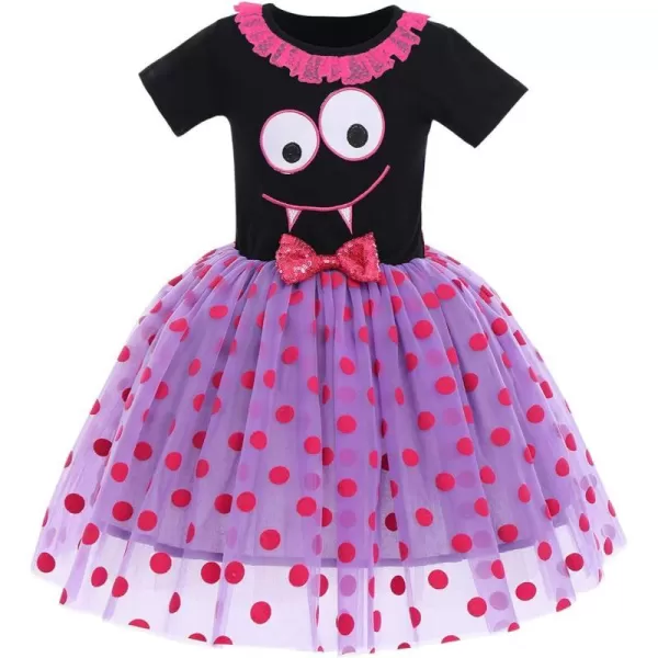 Toddler Baby Girls Halloween Pumpkin Dress Ghost Costume Princess Pageant Birthday Party Gown Fancy Dress up CosplayPurple  Black Devil