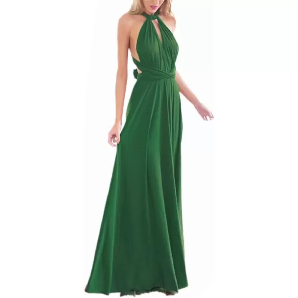 Women Transformer Convertible Bridesmaid Maxi Dress MultiWay Wrap Evening Dress Formal Wedding Party Long DressesGreen