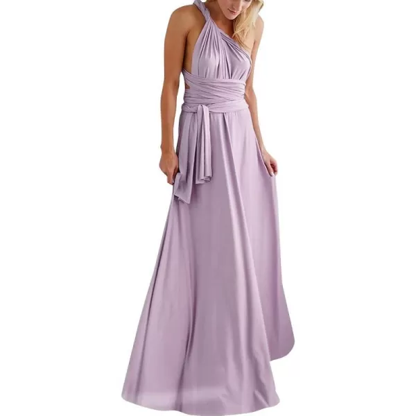 Women Transformer Convertible Bridesmaid Maxi Dress MultiWay Wrap Evening Dress Formal Wedding Party Long DressesLight Purple