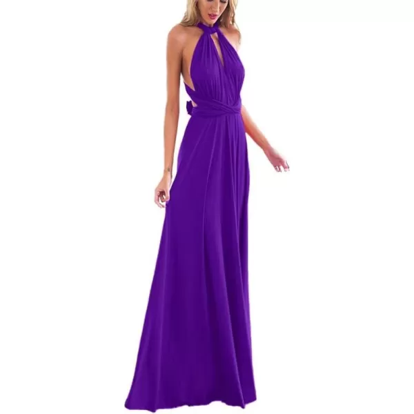 Women Transformer Convertible Bridesmaid Maxi Dress MultiWay Wrap Evening Dress Formal Wedding Party Long DressesPurple