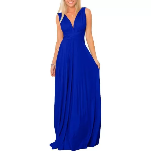 Women Transformer Convertible Bridesmaid Maxi Dress MultiWay Wrap Evening Dress Formal Wedding Party Long DressesRoyal Blue