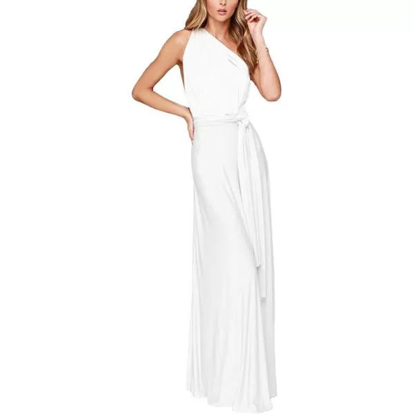 Women Transformer Convertible Bridesmaid Maxi Dress MultiWay Wrap Evening Dress Formal Wedding Party Long DressesWhite