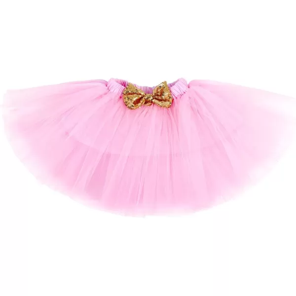 imageIDOPIP Baby Girls Birthday Outfit RomperRuffle Tulle SkirtSequin Bow Headband Valentines Cake Smash Dress Clothes 3Pcs SetPink 2nd Birthday