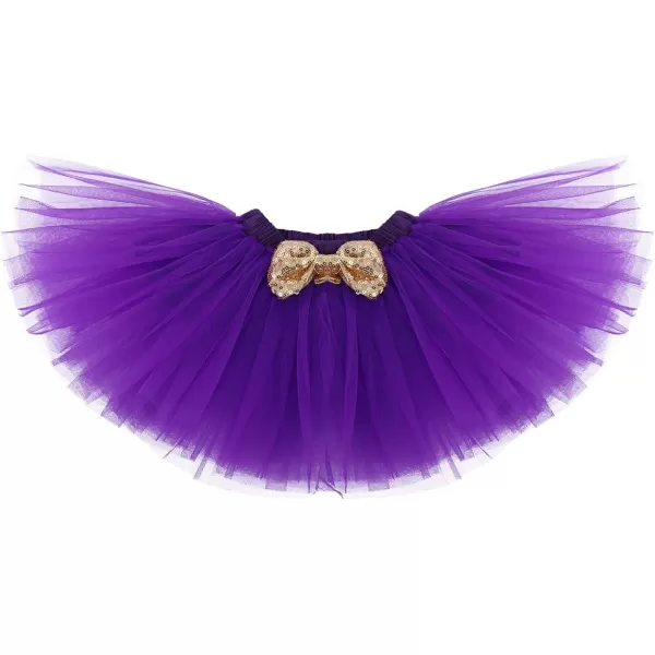 imageIDOPIP Baby Girls Birthday Outfit RomperRuffle Tulle SkirtSequin Bow Headband Valentines Cake Smash Dress Clothes 3Pcs SetPurple 1st Birthday