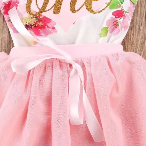 imageBaby Girls 1st Birthday Outfit Floral One Heart Romper Tutu Skirt Sequins Headband Party Dress Cake Smash Clothes Set