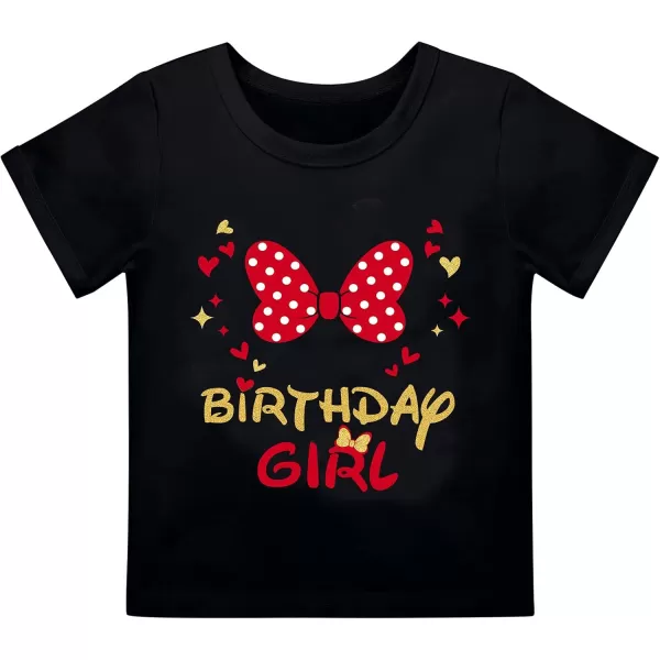 imageIDOPIP 3rd Birthday Girl Outfit Baby Shirt Polka Dots Tutu Skirt Ear Headband for 3 Year Old Princess Cake Smash Photo PropBlack  Red Birthday Girl