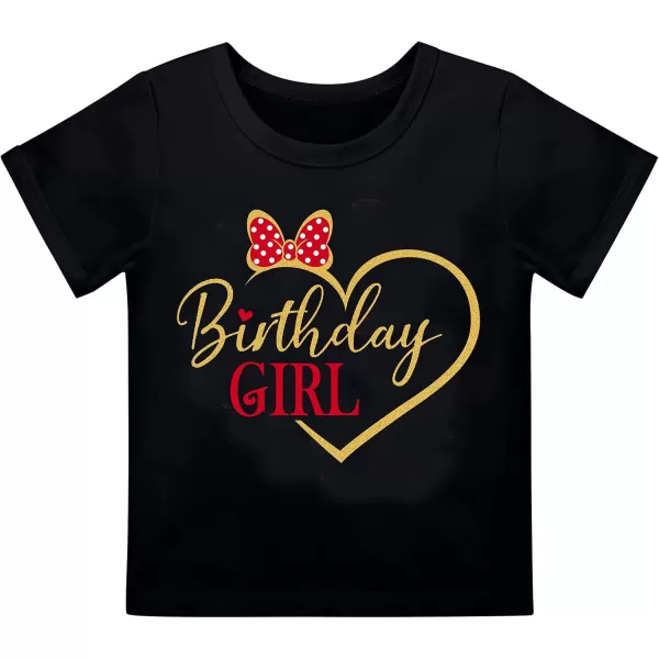 imageIDOPIP 3rd Birthday Girl Outfit Baby Shirt Polka Dots Tutu Skirt Ear Headband for 3 Year Old Princess Cake Smash Photo PropBlack  Red Birthday Girl Heart