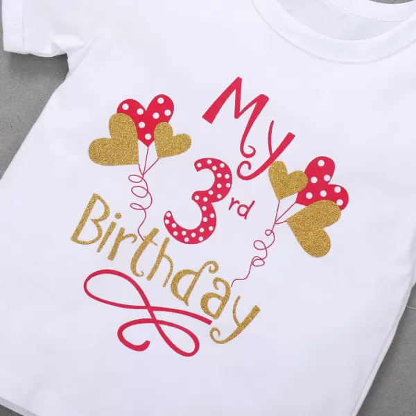 imageIDOPIP 3rd Birthday Girl Outfit Baby Shirt Polka Dots Tutu Skirt Ear Headband for 3 Year Old Princess Cake Smash Photo PropRed  My 3rd Birthday Balloon