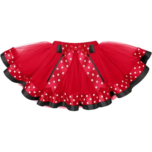 imageIDOPIP 3rd Birthday Girl Outfit Baby Shirt Polka Dots Tutu Skirt Ear Headband for 3 Year Old Princess Cake Smash Photo PropRed Birthday Girl