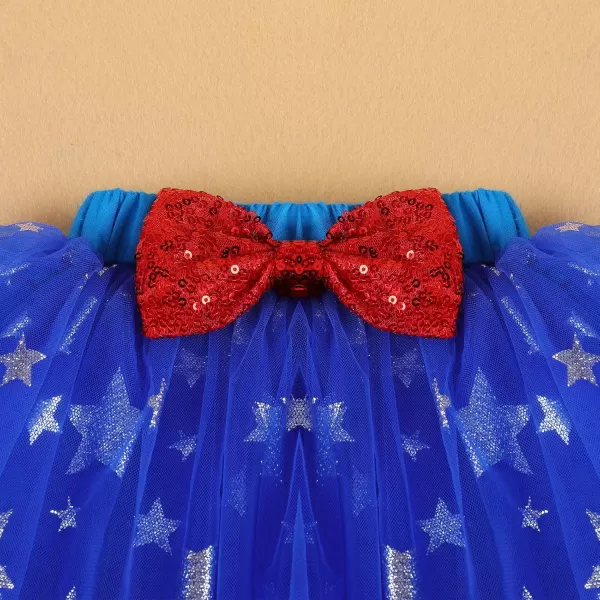 imageIDOPIP My 1st 4th of July Outfit Baby Girl RomperStar Tutu SkirtSequin HeadbandLeg Warmers Independence Day Clothes Set001 White  Blue