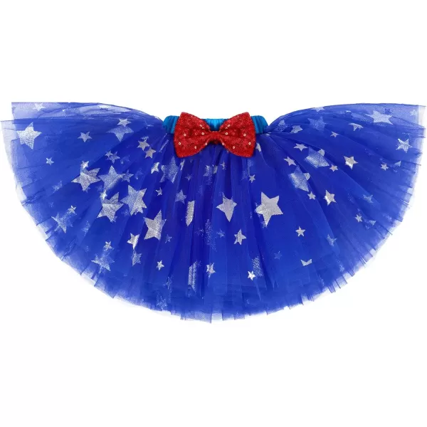 imageIDOPIP My 1st 4th of July Outfit Baby Girl RomperStar Tutu SkirtSequin HeadbandLeg Warmers Independence Day Clothes Set002 White  Blue