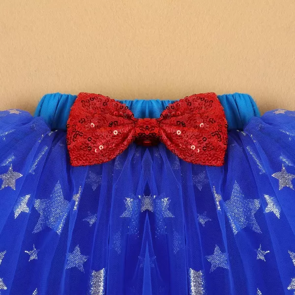 imageIDOPIP My 1st 4th of July Outfit Baby Girl RomperStar Tutu SkirtSequin HeadbandLeg Warmers Independence Day Clothes Set004 White  Blue