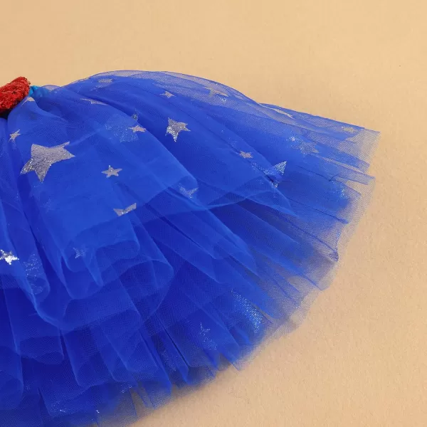 imageIDOPIP My 1st 4th of July Outfit Baby Girl RomperStar Tutu SkirtSequin HeadbandLeg Warmers Independence Day Clothes Set004 White  Blue