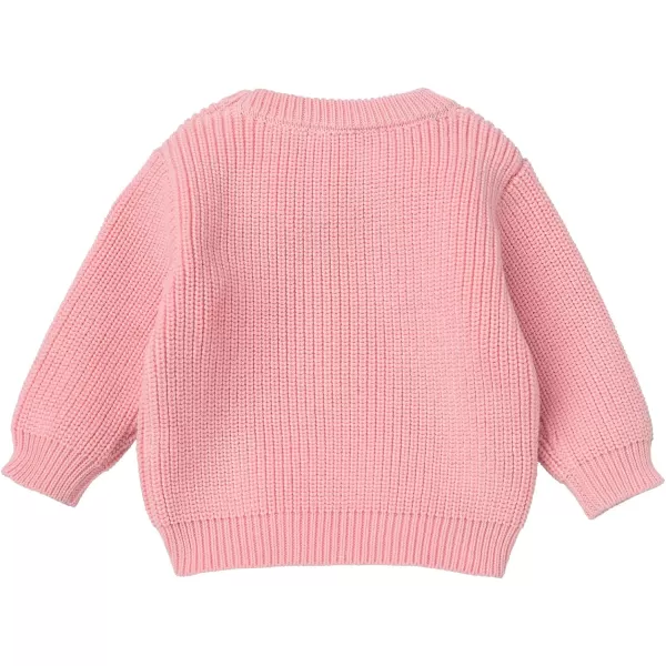 imageIDOPIP Toddler Baby Girls First Birthday Outfit Boho Embroidery One Sweater Top Knit Pullover Sweatshirt Fall Winter ClothesPink One  Snowflake