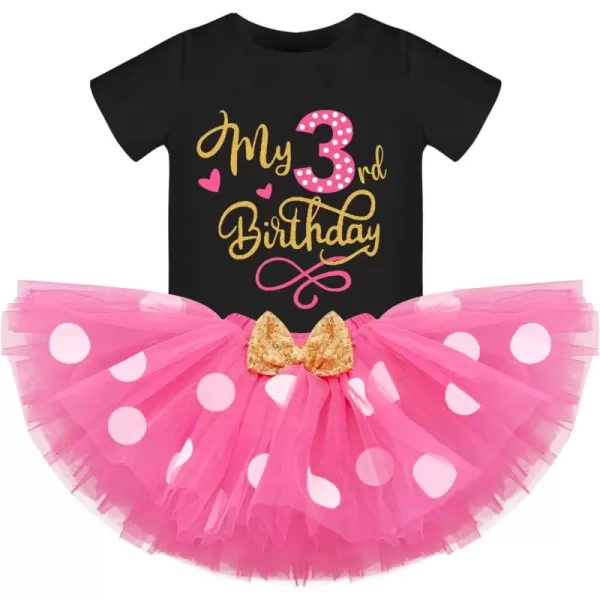 Black + Hot Pink 3rd Birthday