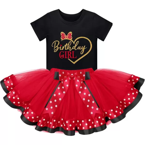 Black + Red Birthday Girl Heart