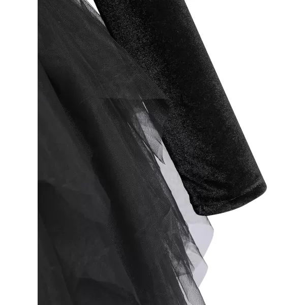 imageIDOPIP Toddler Baby Girls Velvet Tutu Dress Bowknot Ruffle Tulle Princess Christmas Birthday Party Dress Fall Winter ClothesBlack