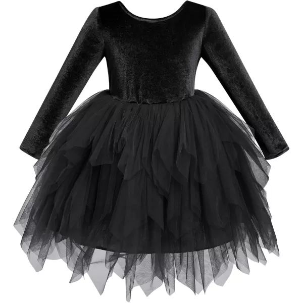 imageIDOPIP Toddler Baby Girls Velvet Tutu Dress Bowknot Ruffle Tulle Princess Christmas Birthday Party Dress Fall Winter ClothesBlack