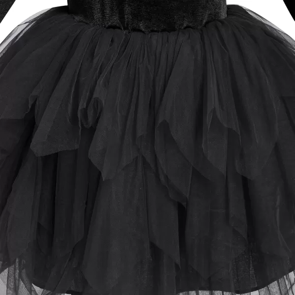 imageIDOPIP Toddler Baby Girls Velvet Tutu Dress Bowknot Ruffle Tulle Princess Christmas Birthday Party Dress Fall Winter ClothesBlack
