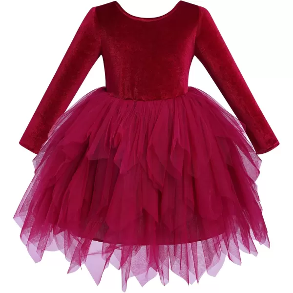 imageIDOPIP Toddler Baby Girls Velvet Tutu Dress Bowknot Ruffle Tulle Princess Christmas Birthday Party Dress Fall Winter ClothesRed