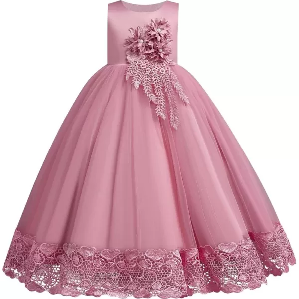 imageFlower Girls Lace Beaded Tutu Dress for Kids Baby Wedding Bridesmaid Pageant Party Gown Princess Puffy Tulle Dresses