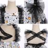 imageIDOPIP Baby Girls Sequin Strawberry Cherry Tutu Dress Summer Backless Lace Princess Birthday Party Dress with Headband OutfitBlack  White Gost