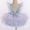 imageIDOPIP Baby Girls Sequin Strawberry Cherry Tutu Dress Summer Backless Lace Princess Birthday Party Dress with Headband OutfitBlue  Pink Rabbit