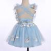 imageIDOPIP Baby Girls Sequin Strawberry Cherry Tutu Dress Summer Backless Lace Princess Birthday Party Dress with Headband OutfitBlue Cloud