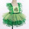 imageIDOPIP Baby Girls Sequin Strawberry Cherry Tutu Dress Summer Backless Lace Princess Birthday Party Dress with Headband OutfitGreen Clover