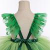 imageIDOPIP Baby Girls Sequin Strawberry Cherry Tutu Dress Summer Backless Lace Princess Birthday Party Dress with Headband OutfitGreen Clover