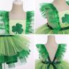 imageIDOPIP Baby Girls Sequin Strawberry Cherry Tutu Dress Summer Backless Lace Princess Birthday Party Dress with Headband OutfitGreen Clover