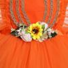 imageIDOPIP Baby Girls Sequin Strawberry Cherry Tutu Dress Summer Backless Lace Princess Birthday Party Dress with Headband OutfitOrange Pumpkin