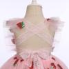 imageIDOPIP Baby Girls Sequin Strawberry Cherry Tutu Dress Summer Backless Lace Princess Birthday Party Dress with Headband OutfitPink  Sequin Strawberry