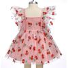 imageIDOPIP Baby Girls Sequin Strawberry Cherry Tutu Dress Summer Backless Lace Princess Birthday Party Dress with Headband OutfitPink Cherry