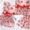 imageIDOPIP Baby Girls Sequin Strawberry Cherry Tutu Dress Summer Backless Lace Princess Birthday Party Dress with Headband OutfitPink Cherry