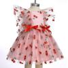 imageIDOPIP Baby Girls Sequin Strawberry Cherry Tutu Dress Summer Backless Lace Princess Birthday Party Dress with Headband OutfitPink Cherry