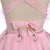 imageIDOPIP Baby Girls Sequin Strawberry Cherry Tutu Dress Summer Backless Lace Princess Birthday Party Dress with Headband OutfitPink Peach